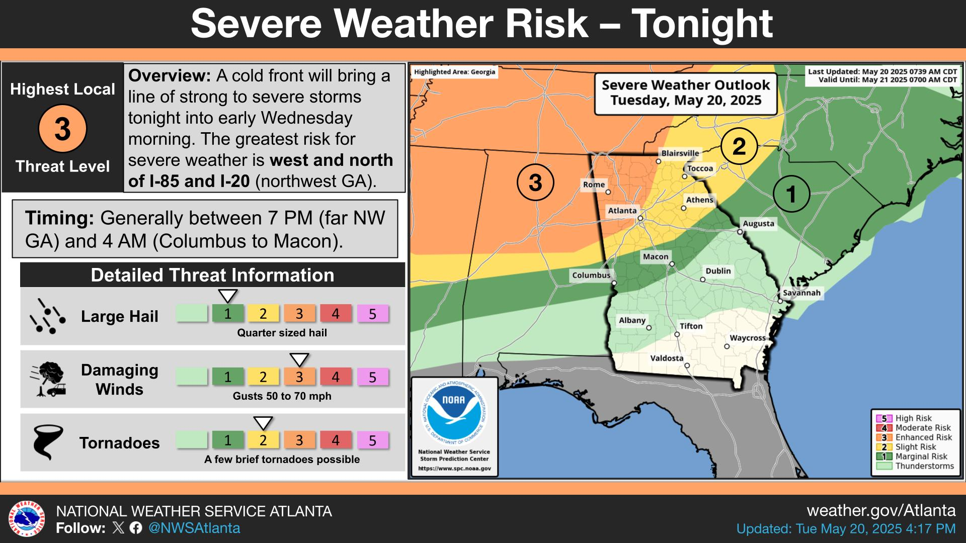 WEATHER: Area under Elevated Risk of overnight storm threat
